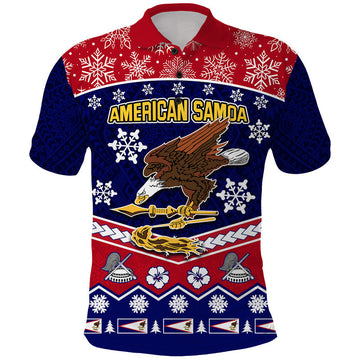 Custom American Samoa Tribal Polynesian Christmas Vibe Polo Shirt LT9