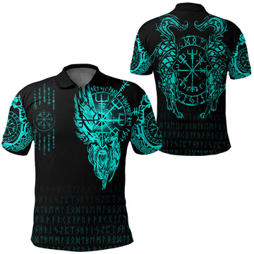 Viking Clothing Viking Compass Vegvisir Tattoo Cyan Version Polo Shirt RLT12