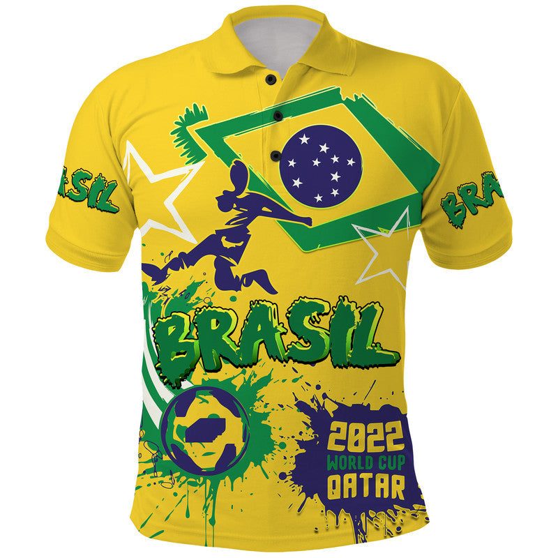Custom Brasil Football 2022 World Cup Qatar Polo Shirt LT9