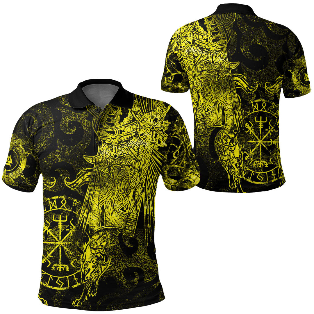 Viking Clothing Viking Odin Tattoo Yellow Version Polo Shirt RLT12