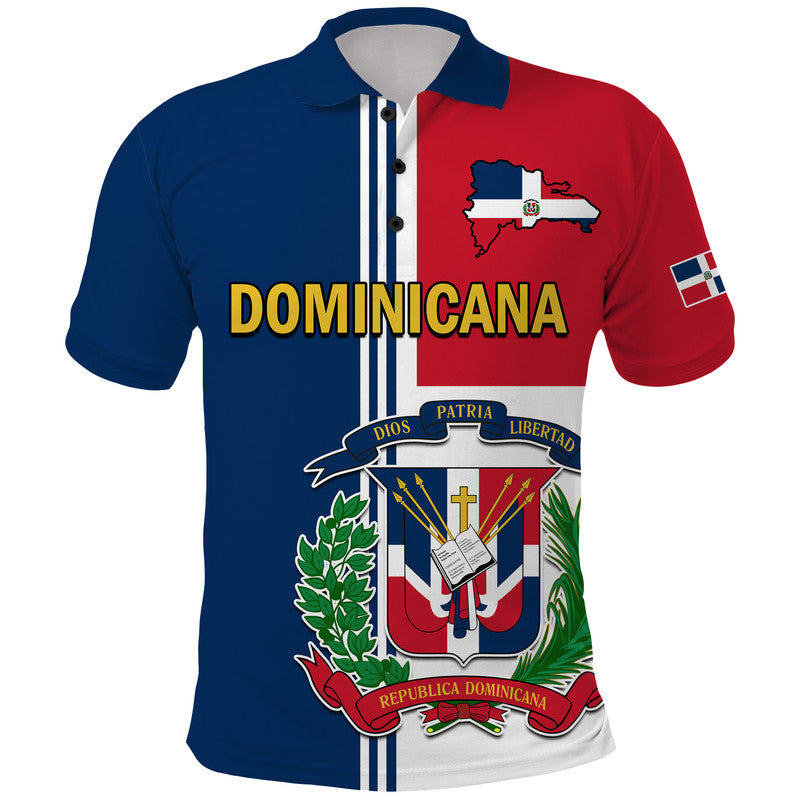 Dominican Republic Polo Shirt Coat Of Arms And Flag Map LT9