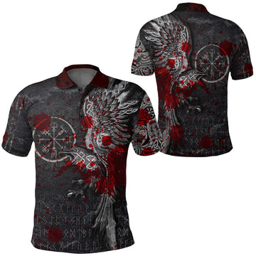 Viking Clothing Viking Odin Raven Tattoo Style Blood Version Polo Shirt RLT12