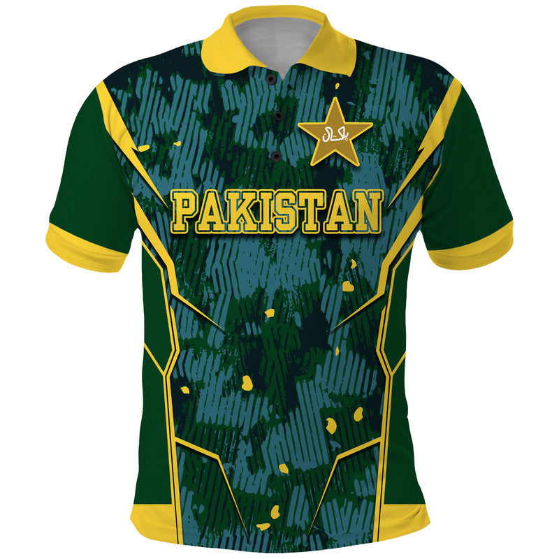 Pakistan Men in Green Cricket Team Polo Shirt Green Shirts Sport Style LT9