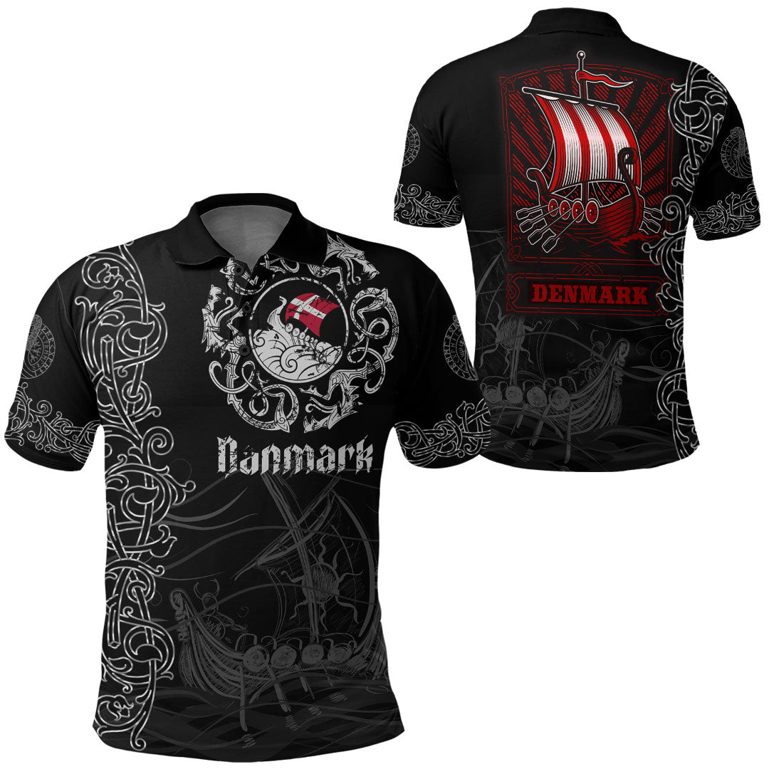 Viking Clothing Viking Drakkar Denmark Warship Polo Shirt RLT12