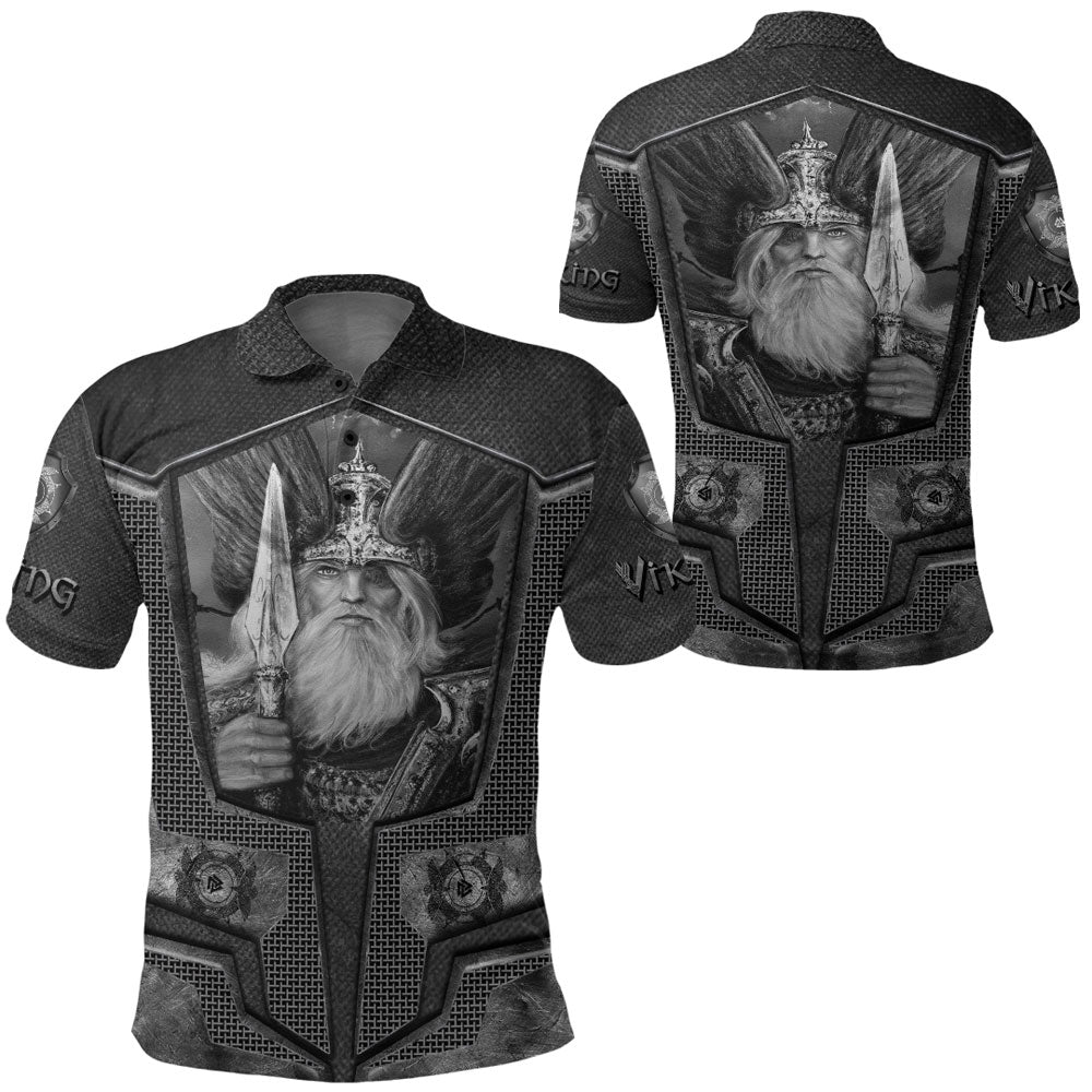 Viking Clothing Armor 3D Style Viking Odin Tattoo Polo Shirt RLT12