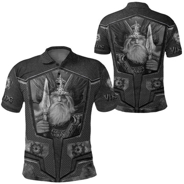 Viking Clothing Armor 3D Style Viking Odin Tattoo Polo Shirt RLT12