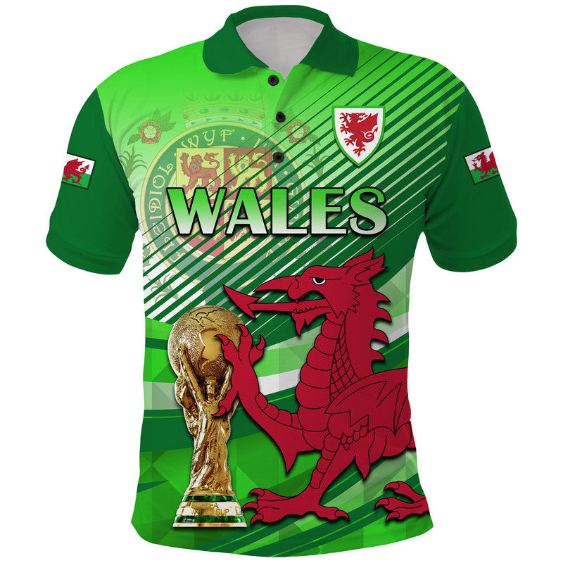 Custom Wales Football Champions Qatar 2022 Sport Style Polo Shirt Green LT9