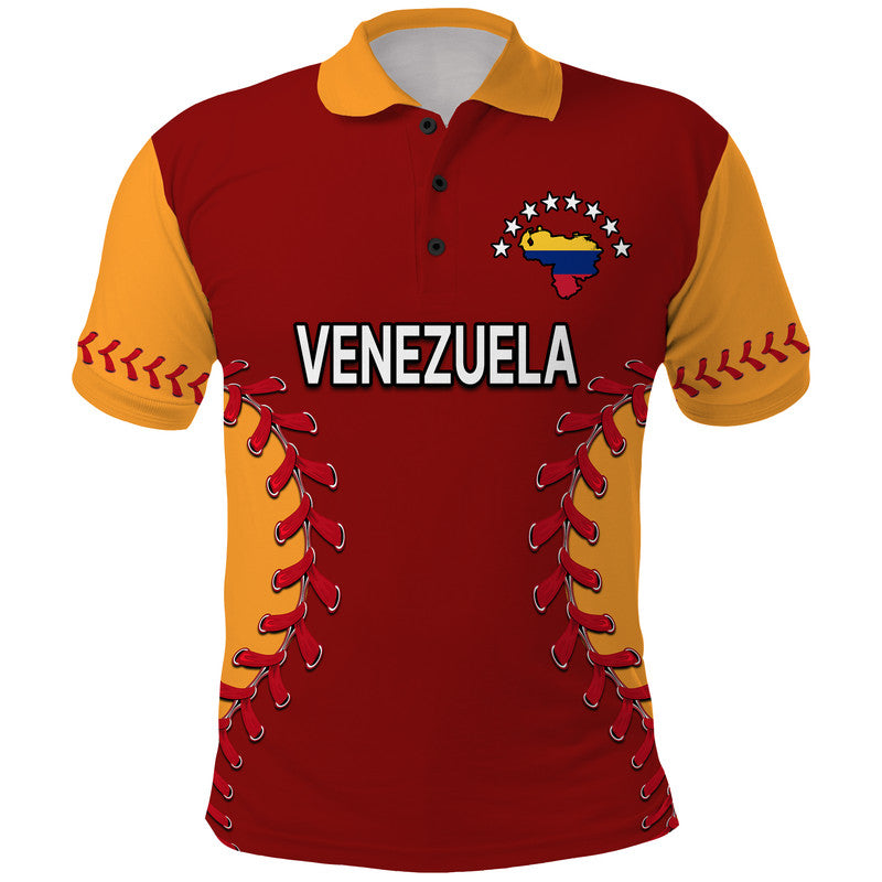 Custom Venezuela Baseball Flag Map Polo Shirt LT9