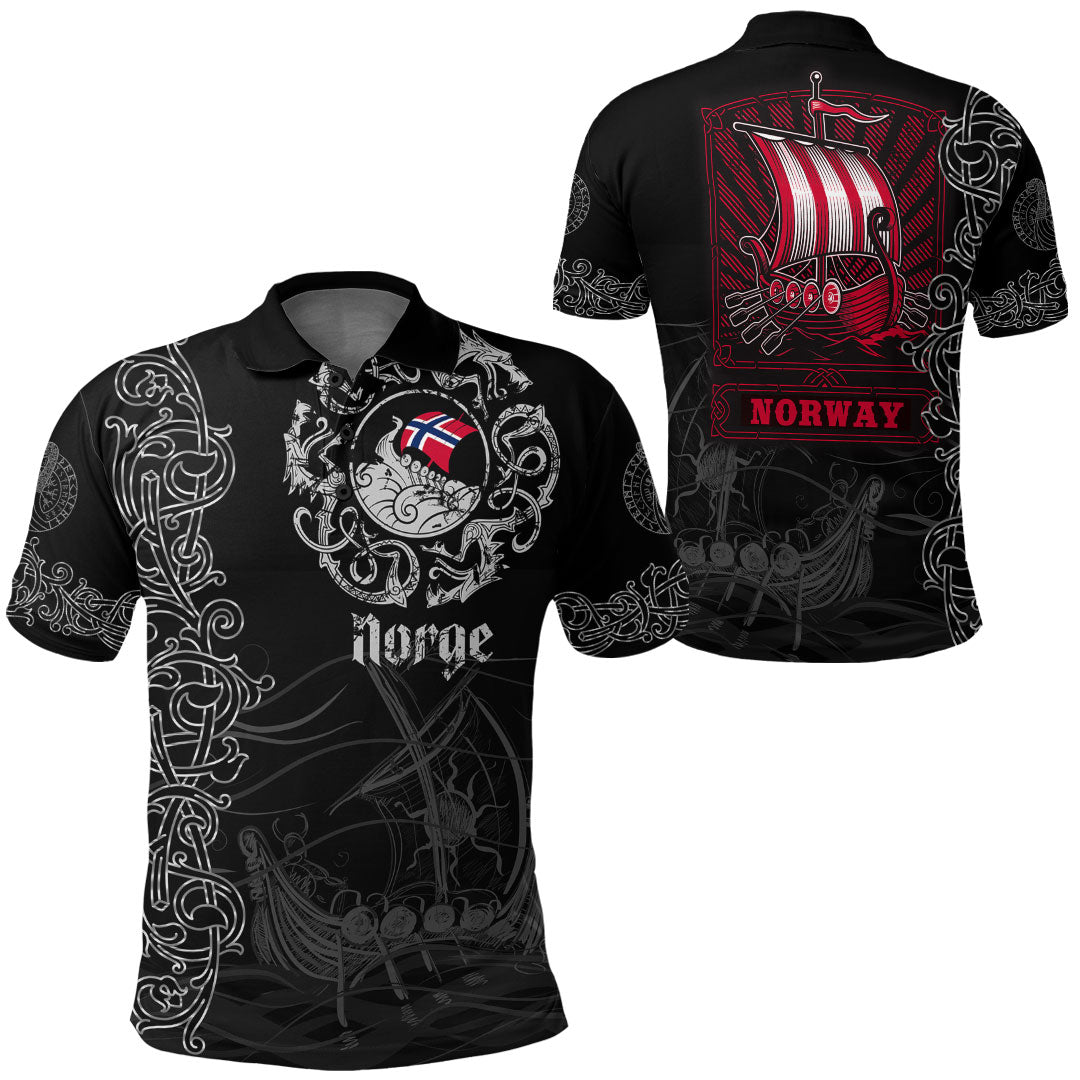 Viking Clothing Viking Drakkar Norway Warship Polo Shirt RLT12