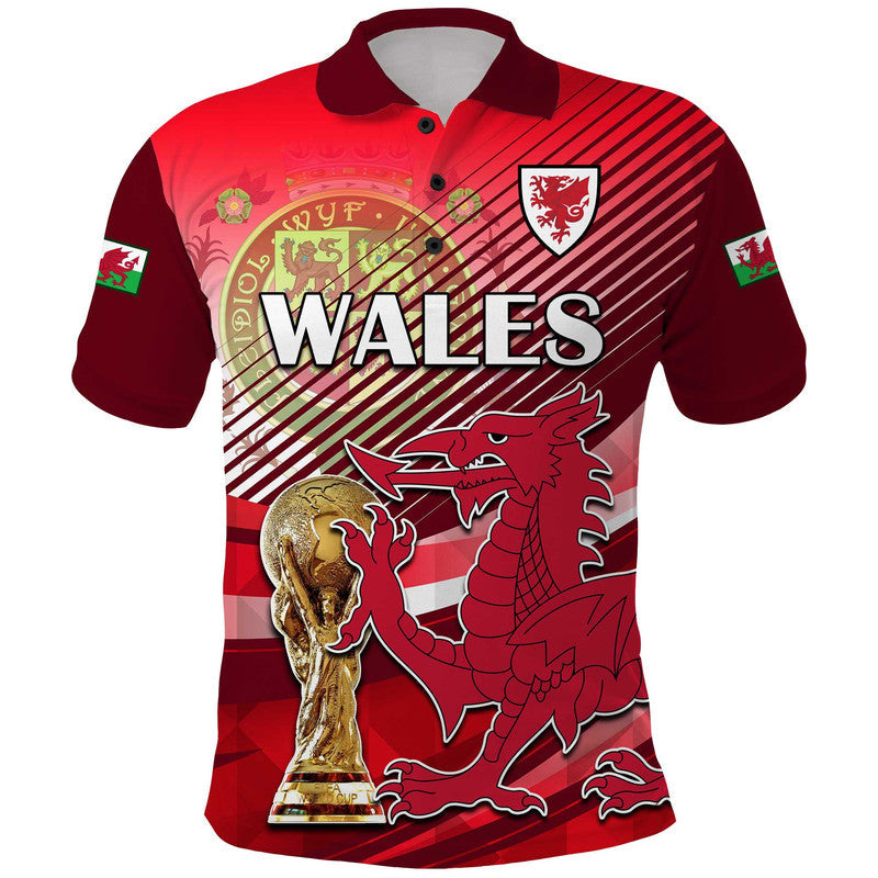 Custom Wales Football Champions Qatar 2022 Sport Style Polo Shirt Red LT9