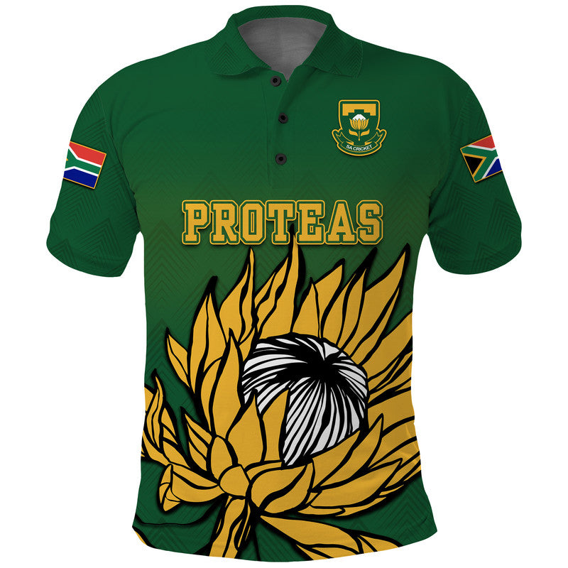 South Africa National Cricket Team Polo Shirt Proteas Sport Green Style LT9