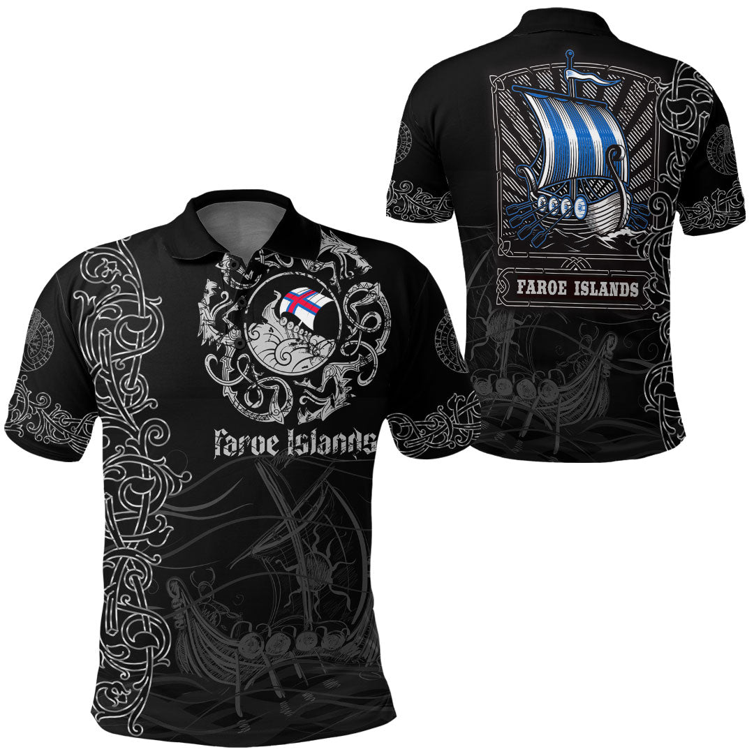 Viking Clothing Viking Drakkar Faroe Islands Warship Polo Shirt RLT12