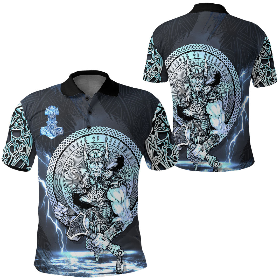 Viking Clothing Viking Thor Norse God of Thunder Polo Shirt RLT12