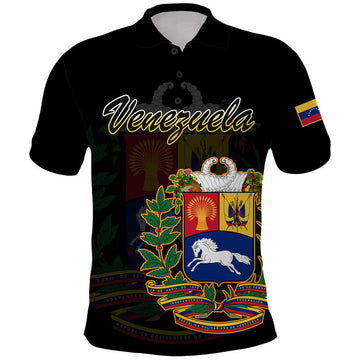 Custom Venezuela Polo Shirt Coat Of Arms LT9