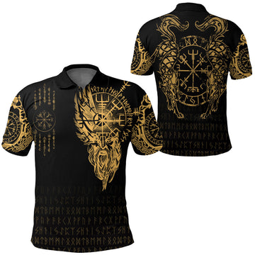 Viking Clothing Viking Compass Vegvisir Tattoo Gold Version Polo Shirt RLT12