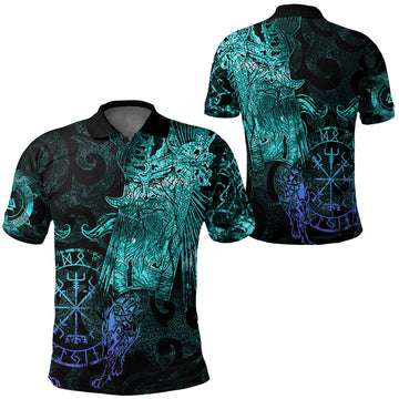 Viking Clothing Viking Odin Tattoo Cyan Version Polo Shirt RLT12