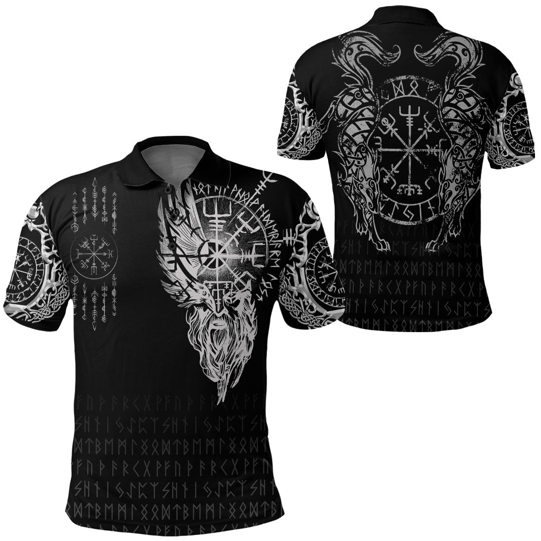 Viking Clothing Viking Compass Vegvisir Tattoo Polo Shirt RLT12