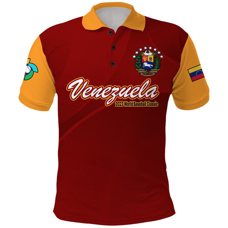 Custom Venezuela Baseball Polo Shirt 2023 Venezuela Coat Of Arms LT9