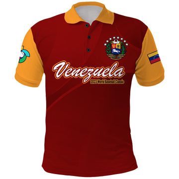Custom Venezuela Baseball Polo Shirt 2023 Venezuela Coat Of Arms LT9