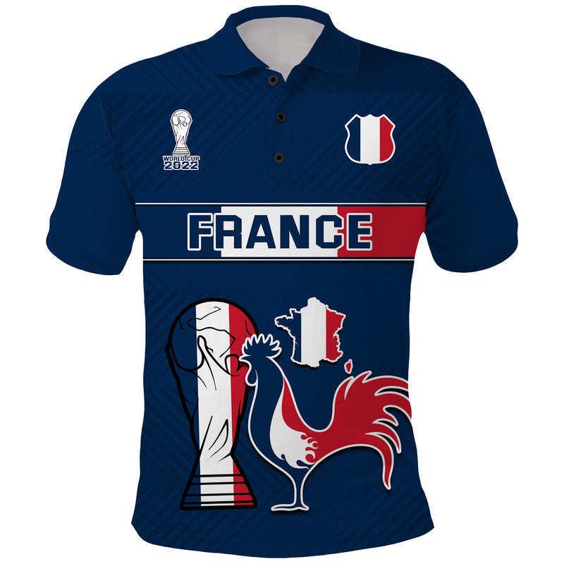 Custom France Rooster Les Bleus Football Polo Shirt LT9