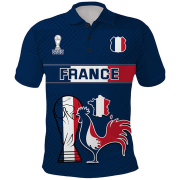 Custom France Rooster Les Bleus Football Polo Shirt LT9