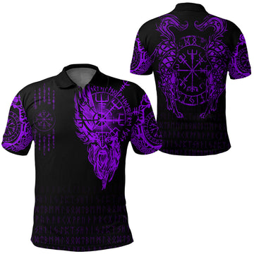 Viking Clothing Viking Compass Vegvisir Tattoo Purple Version Polo Shirt RLT12