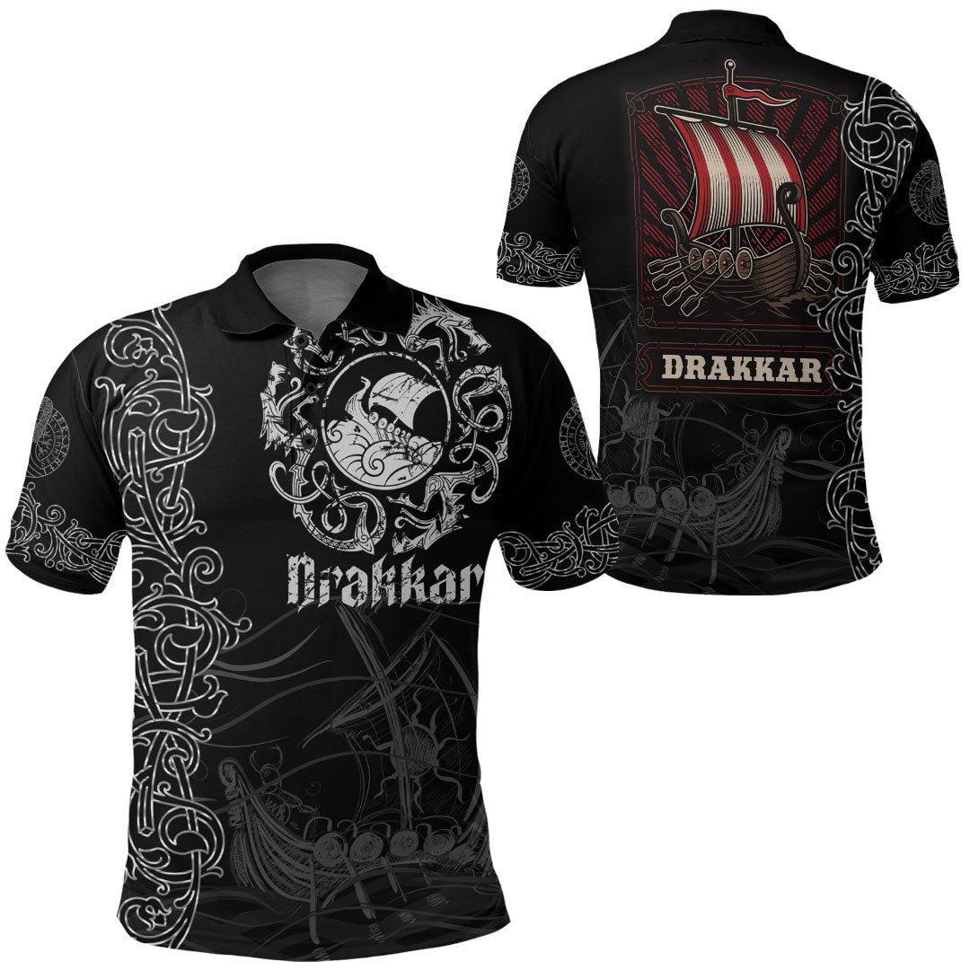 Viking Clothing Viking Drakkar Warship Polo Shirt RLT12