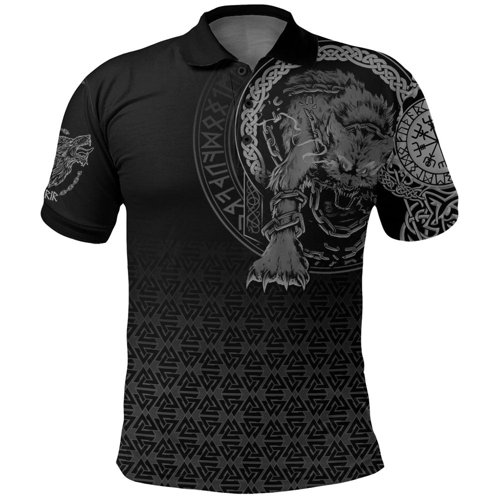 Viking Clothing Viking Fenrir Norse 3D Tattoo Polo Shirt RLT12