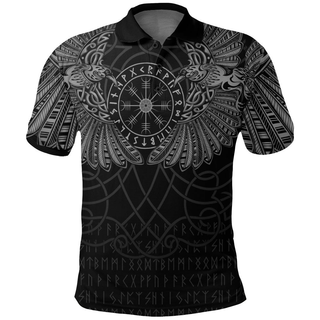 Viking Clothing Viking Odins Celtic Two Ravens Special Version Polo Shirt RLT12