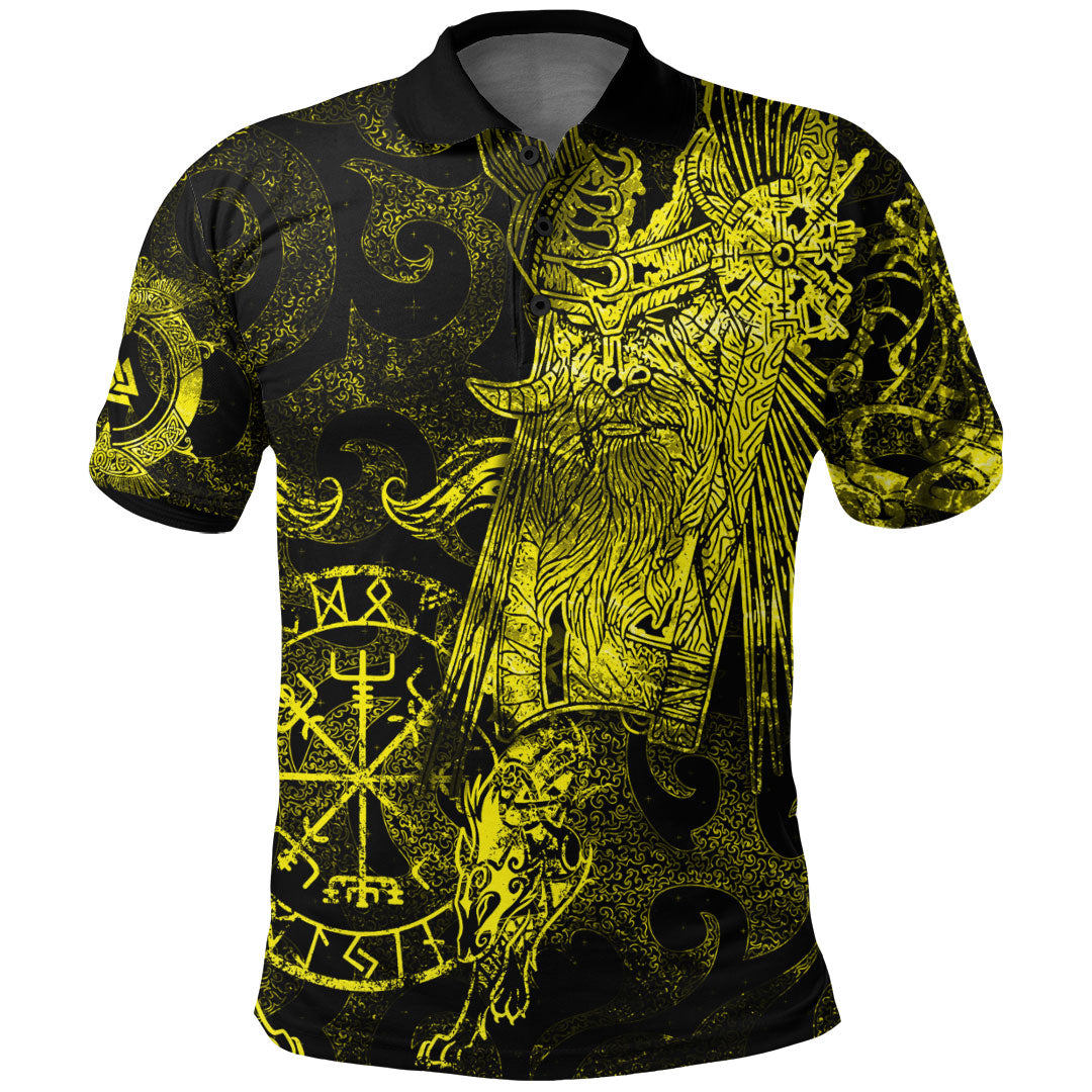 Viking Clothing Viking Odin Tattoo Yellow Version Polo Shirt RLT12