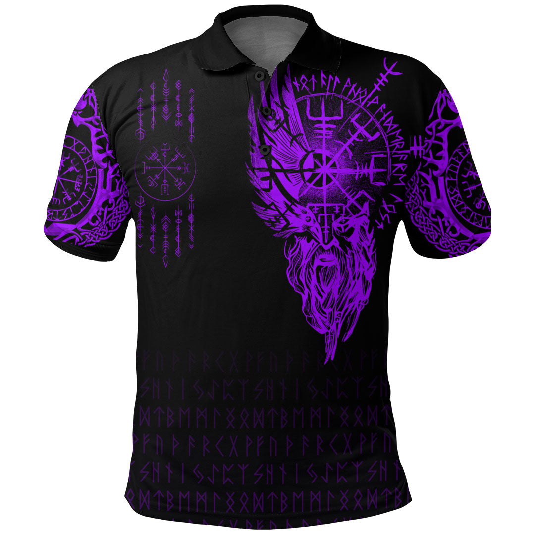Viking Clothing Viking Compass Vegvisir Tattoo Purple Version Polo Shirt RLT12
