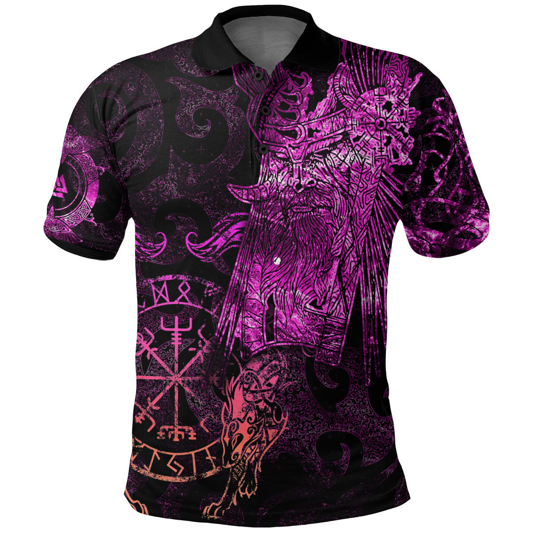 Viking Clothing Viking Odin Tattoo Pink Version Polo Shirt RLT12