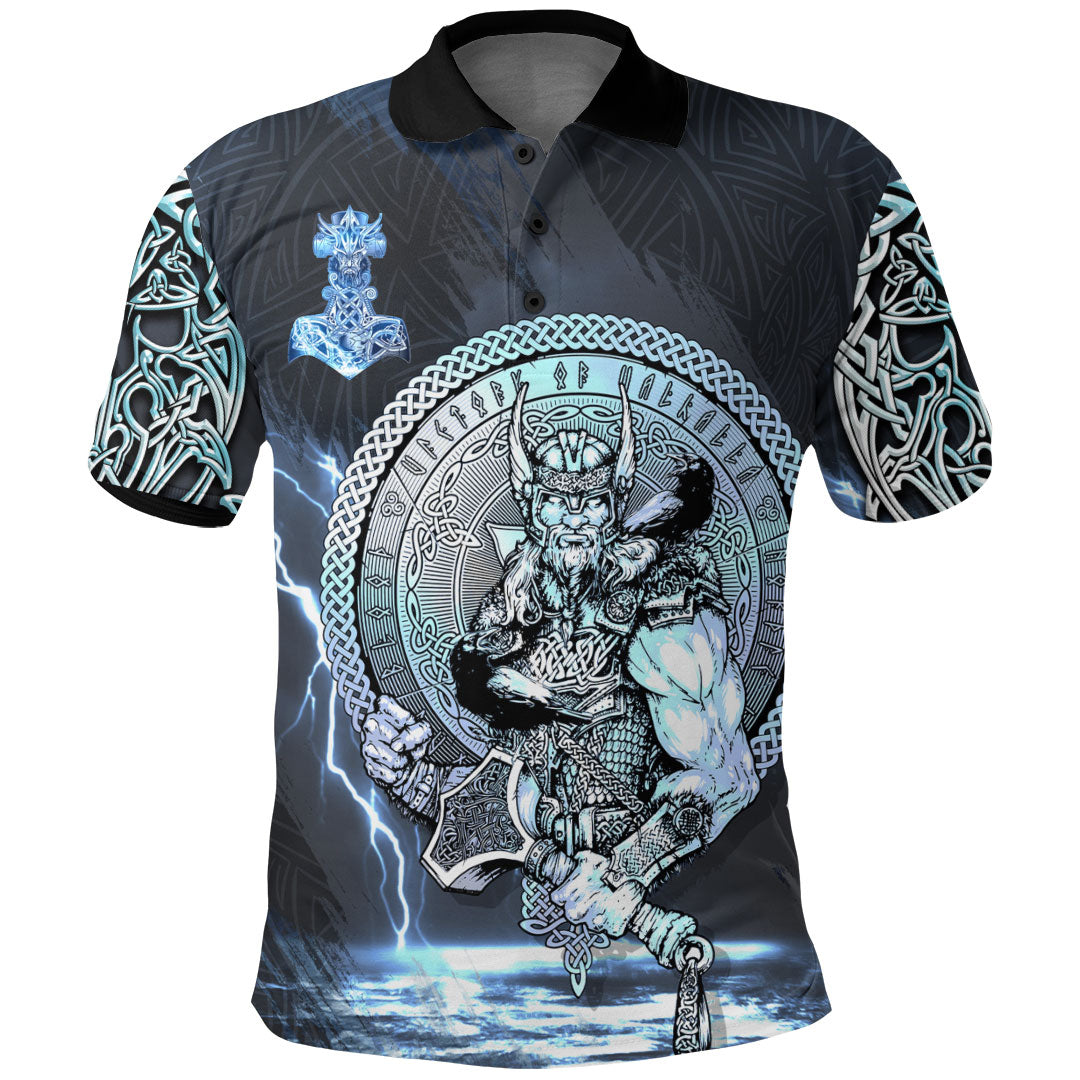 Viking Clothing Viking Thor Norse God of Thunder Polo Shirt RLT12