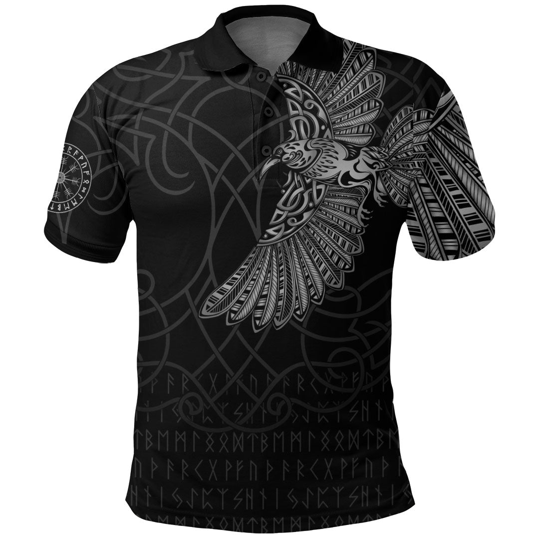 Viking Clothing Viking Odins Raven Tattoo Polo Shirt RLT12