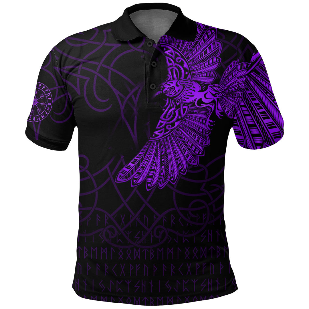 Viking Clothing Viking Odins Raven Tattoo Purple Version Polo Shirt RLT12