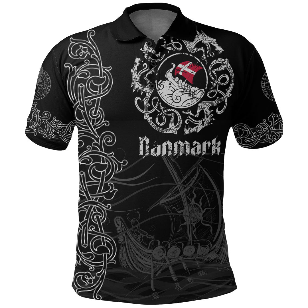 Viking Clothing Viking Drakkar Denmark Warship Polo Shirt RLT12