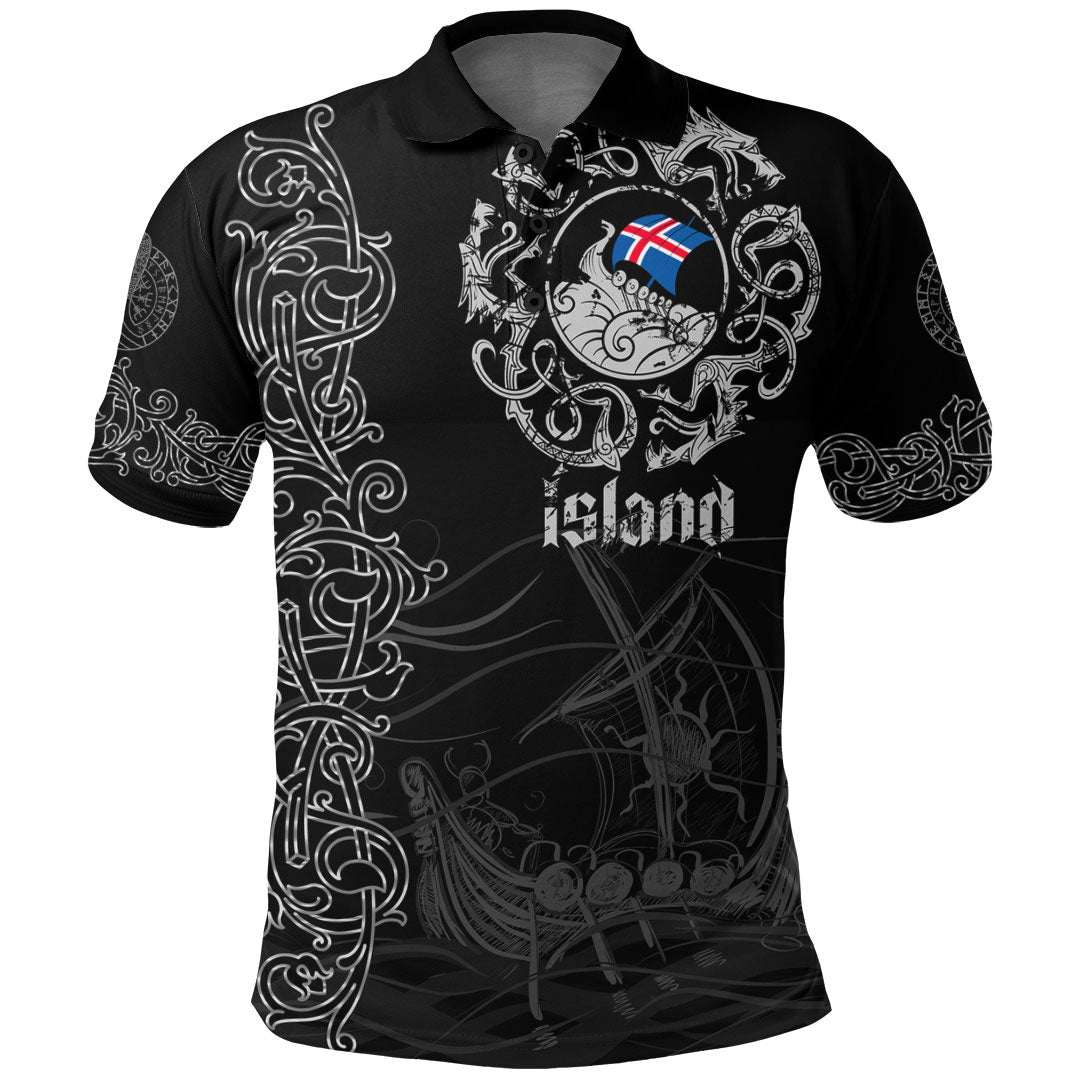 Viking Clothing Viking Drakkar Iceland Warship Polo Shirt RLT12
