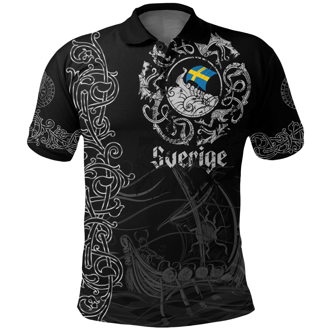 Viking Clothing Viking Drakkar Sweden Warship Polo Shirt RLT12