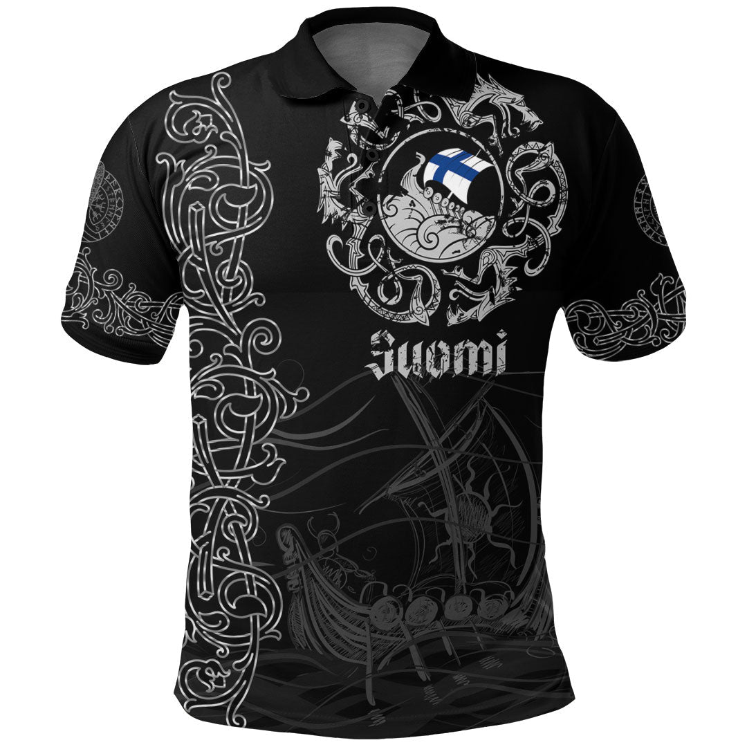 Viking Clothing Viking Drakkar Finland Warship Polo Shirt RLT12