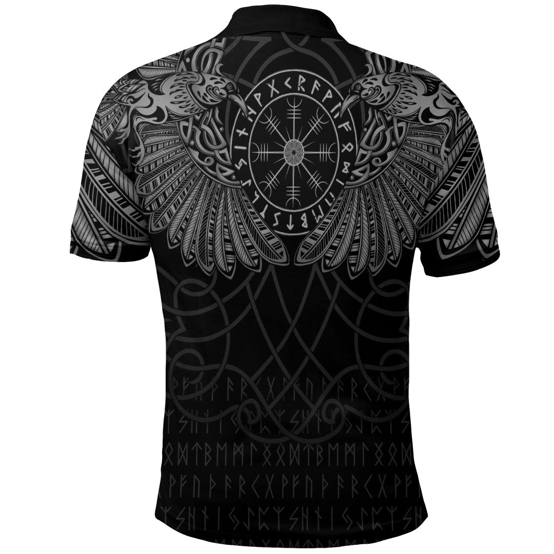 Viking Clothing Viking Odins Celtic Two Ravens Special Version Polo Shirt RLT12