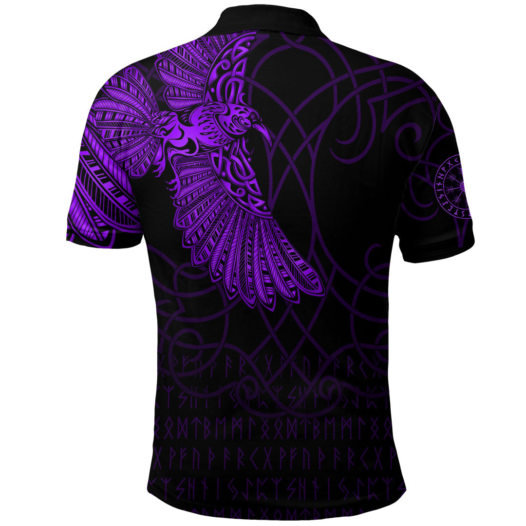 Viking Clothing Viking Odins Raven Tattoo Purple Version Polo Shirt RLT12