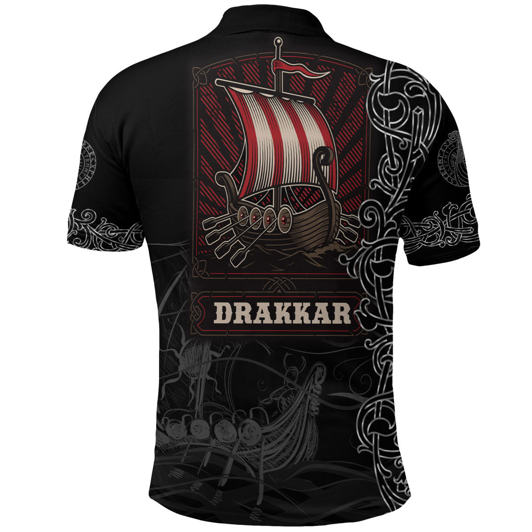 Viking Clothing Viking Drakkar Warship Polo Shirt RLT12