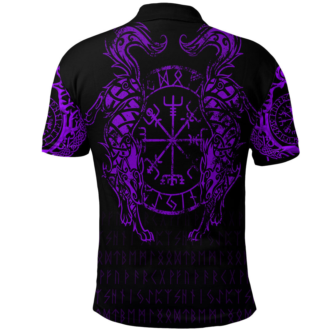 Viking Clothing Viking Compass Vegvisir Tattoo Purple Version Polo Shirt RLT12