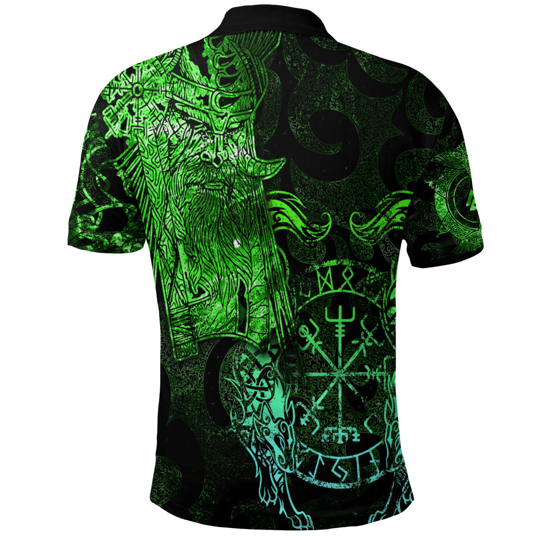 Viking Clothing Viking Odin Tattoo Green Version Polo Shirt RLT12