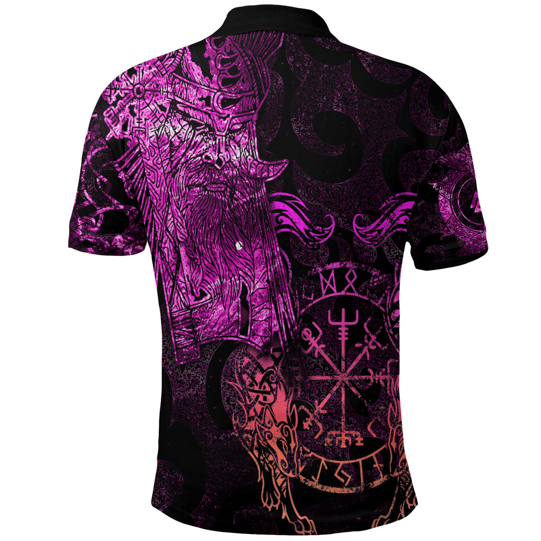 Viking Clothing Viking Odin Tattoo Pink Version Polo Shirt RLT12