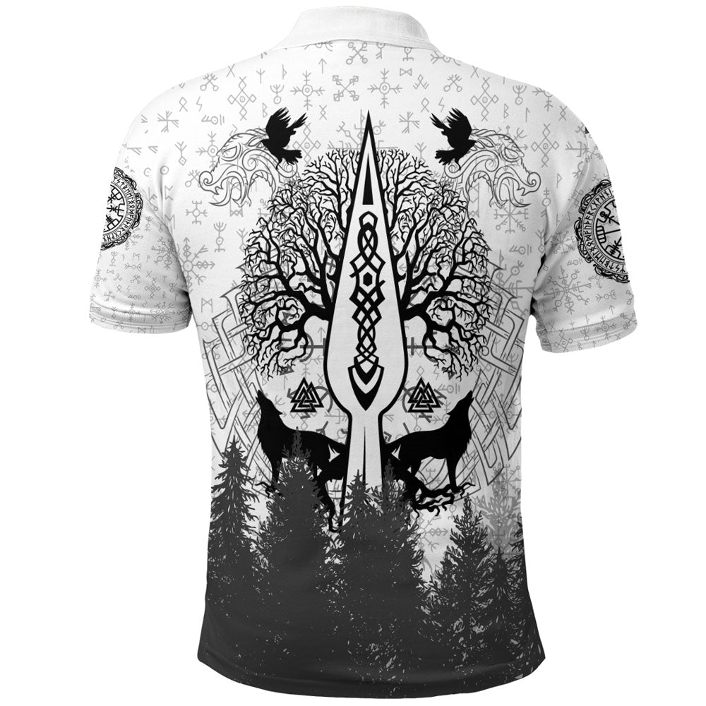 Viking Clothing Viking Odin and Raven Forest Polo Shirt RLT12
