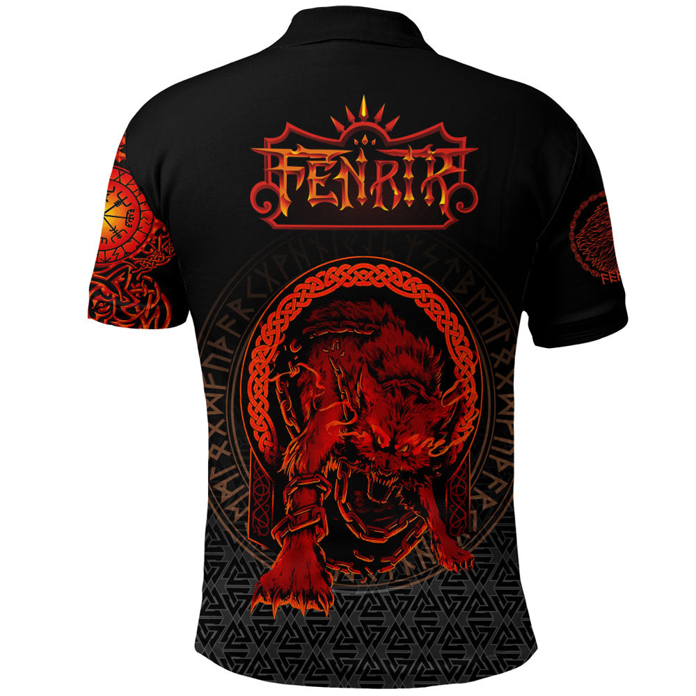 Viking Clothing Viking Fenrir Norse 3D Polo Shirt RLT12
