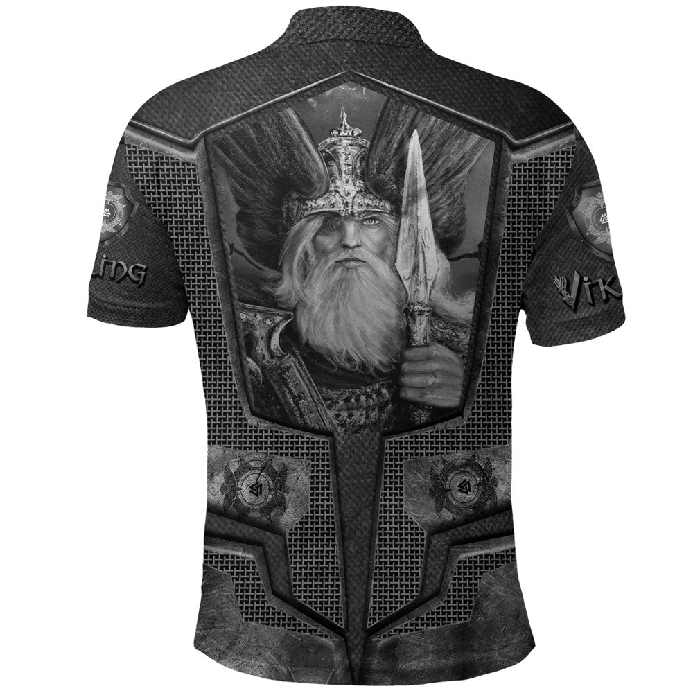 Viking Clothing Armor 3D Style Viking Odin Tattoo Polo Shirt RLT12