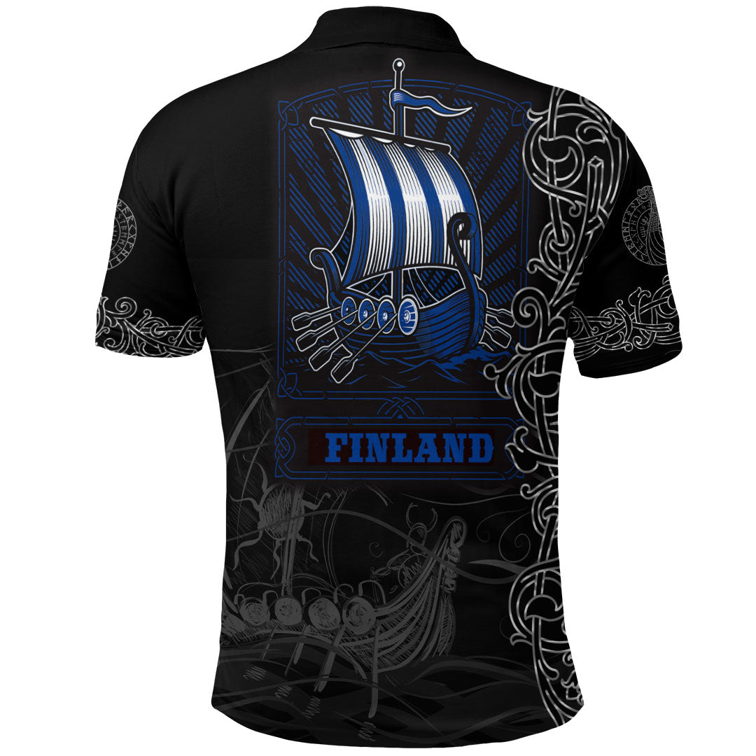 Viking Clothing Viking Drakkar Finland Warship Polo Shirt RLT12