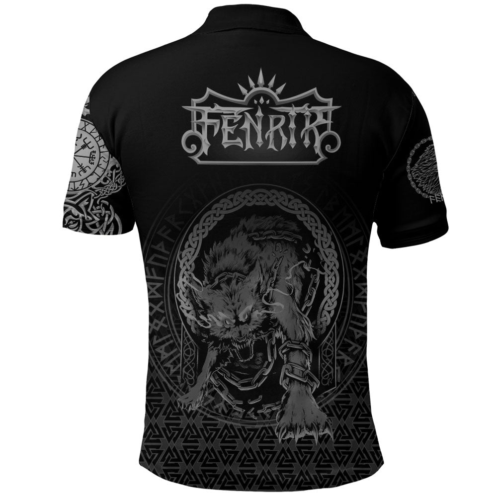 Viking Clothing Viking Fenrir Norse 3D Tattoo Polo Shirt RLT12
